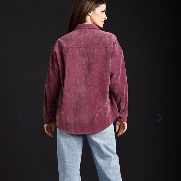 Warehouse One, Grand Beach Club purple corduroy shacket - Picture 2 of 11